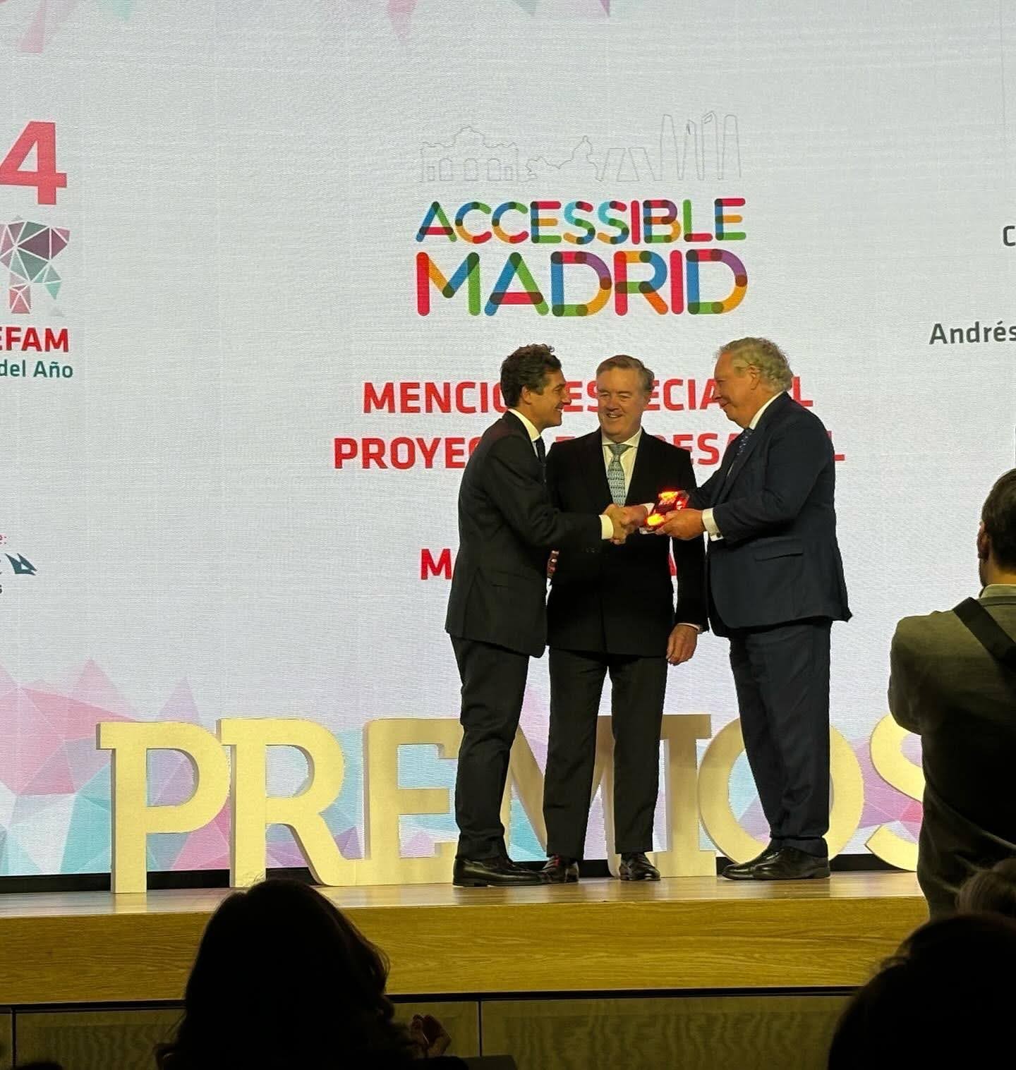 ADEFAM awards Accessible Madrid as the most innovative Madrid business project