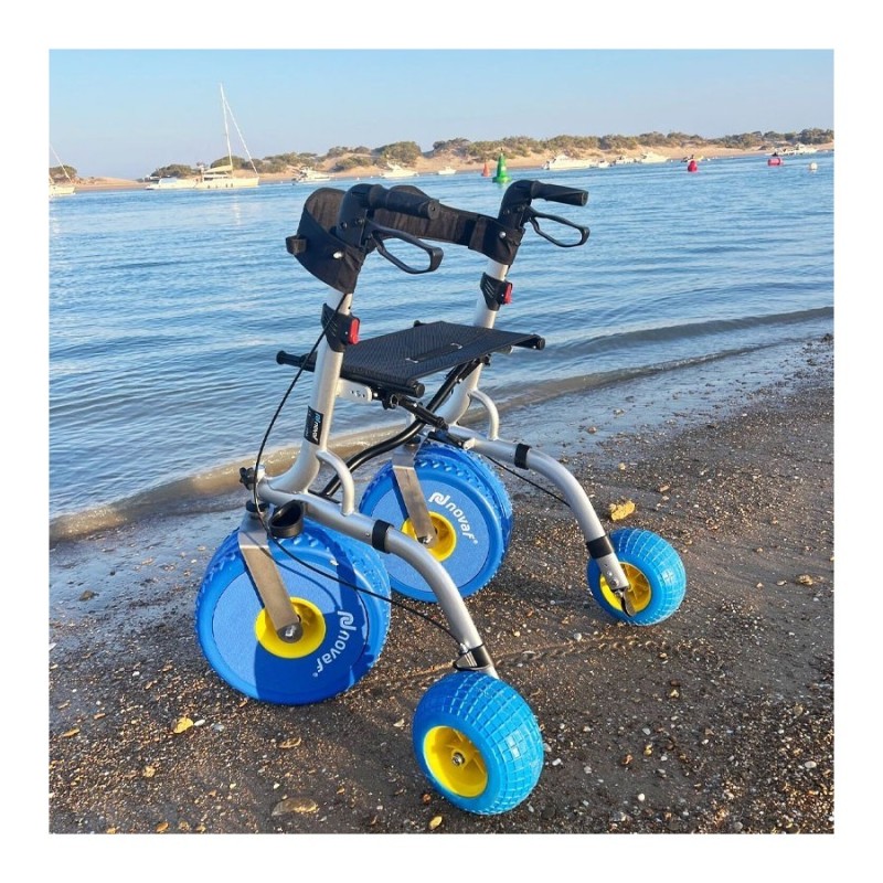 Rollator CITY BEACH | 4-wheeled walker with seat for the beach