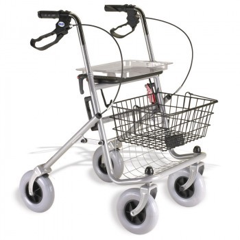 Rollator walker 4 wheels with pressure brakes